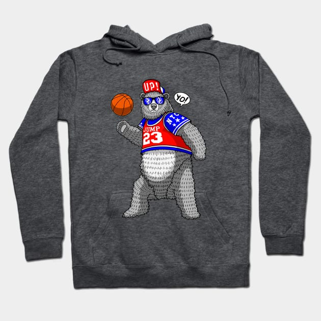 cool bear streetball player Hoodie by hayr pictures